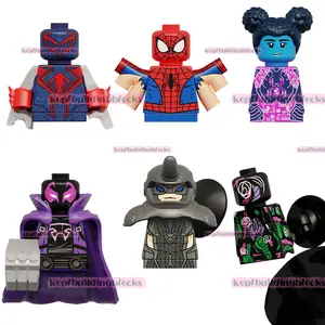 KT1072 Super Heroes Spider Prowler Rhino Blackened Spot Byte Man Mini Action Figure Kids Collection Building Block giocattolo di plastica