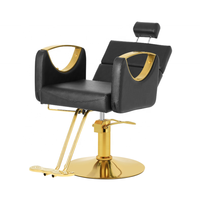 Chaise de salon de coiffure moderne personnalisée en cuir PU classique avec pompe hydraulique, design pliable pour usage commercial