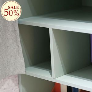 OPPOLIA <span class=keywords><strong>Armadio</strong></span> Bianco a 2 Ante per Camera da Letto, Letti a Castello in Legno Blu per Bambini <span class=keywords><strong>con</strong></span> Design Cartoonesco per Bambini - Product Image 6