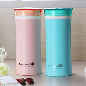 Botella de agua de plástico con aislamiento de doble capa, con filtro, infusor de té, taza portátil para estudiantes, diseño sellado - Product Image 1
