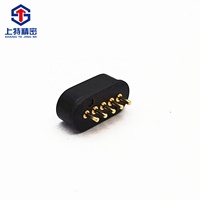 Imán de montaje en PCB de ángulo recto Conector de cargador magnético macho y hembra USB Conector de PIN Pogo de imán de 5 pines