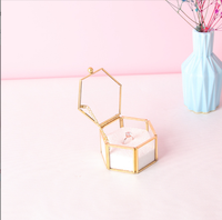 Boîte à bagues transparente jetable mini six faces écologique pour le rangement de bijoux, emballage portable pour accessoires de mariage et de coiffure
