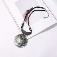 Collier en corde et coquille d'abalone pour femme, bijoux de haute qualité, chaîne, coque, mère de perle, nouvelle collection