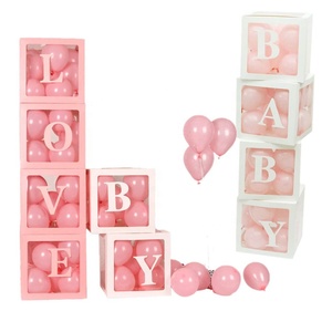 Baby Shower Decorations for Girl Balloon Box, Transparent Balloon Decorations Boxes for Baby First Birthday Party Decorations