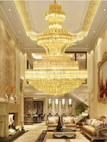Lustres modernes en or à LED de luxe pour hôtel, grands lustres en cristal K9, luminaire suspendu islamique pour banquet et hôtel
