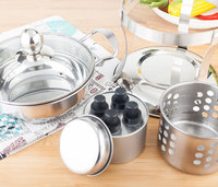 Réchaud à alcool en acier inoxydable épaissi et éclaircissant pour la cuisson en plein air, pique-nique, cuisson de fondue chinoise (shabu-shabu)