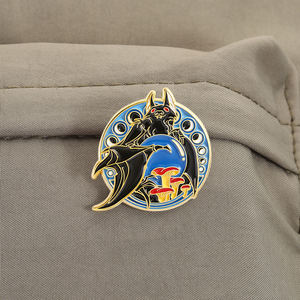 Estranho Fase Da Lua Animal Esmalte Pinos Punk Coruja Morcego Poção Mágica Halloween Broche Lapela Emblema Jóias Presente Atacado - Product Image 3