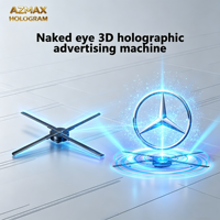 Écran d'affichage holographique 3D AZMAX 65cm 1280 LED pour l'éducation en intérieur, ventilateur à 4 pales, ultra haute définition, multi-écrans, 176 OEM