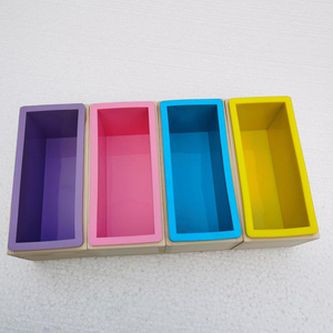 Khuôn Xà Phòng Silicon Khuôn Hình Chữ Nhật Linh Hoạt Với Hộp Gỗ Dụng Cụ Cầm Tay Tự Làm Lạnh Chế Biến Khuôn Xà Phòng Bộ Khuôn 600Ml - Product Image 1