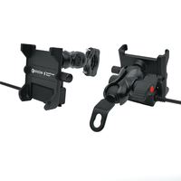 Support de téléphone pour moto en aluminium 12V-24V avec chargeur USB et chargeur PD