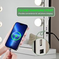 Miroir de maquillage LED de bureau avec 15 ampoules, 3 modes d'éclairage réglables en couleur, miroir cosmétique de table pour coiffeuse