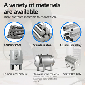 ASME Custom Alumínio/Aço Inoxidável Compressor Tanque Pequeno Horizontal Vácuo Buffer Pressão Ar Reservatório Tanque
