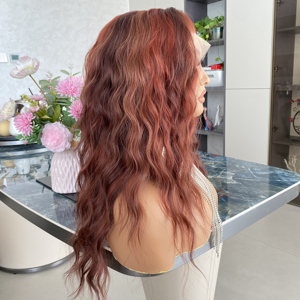 วิกผมสังเคราะห์สีแดงเข้มคุณภาพสูงแบบขายส่ง Futura ทนความร้อนสูง ขนาด 13x4 สำหรับผู้หญิง - Product Image 6