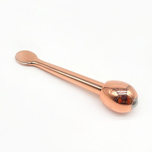 Cuillère à crème pour les yeux en alliage de zinc or rose à double extrémité, bâton de massage rond en métal pour les soins de la peau - Product Image 2