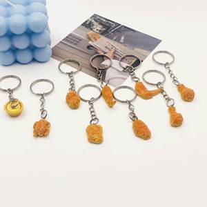 Llavero de resina con diseño de pierna de pollo frito de dibujos animados, mini juguete de comida, colgante para bolso, accesorios DIY, regalo para eventos - Product Image 4