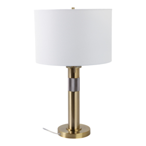 Lampada da Tavolo Contemporanea in Metallo con Paralume Bianco per Scrivania, Comodino o Illuminazione Decorativa d'Accento - Product Image 3
