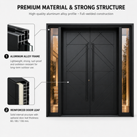 Puerta de Entrada Doble de Aluminio con Diseño Geométrico Moderno, con Características Antirrobo y Resistentes a la Intemperie para Exteriores de Viviendas