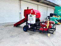 Mini-presse à balles rondes et enrouleuse de foin avec moteur et composants PLC, facile à utiliser, garantie 1 an