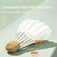 Volant de badminton hybride en plumes d'oie noires lavées D003, sandwich 2 couches, vol stable, professionnel, durable
