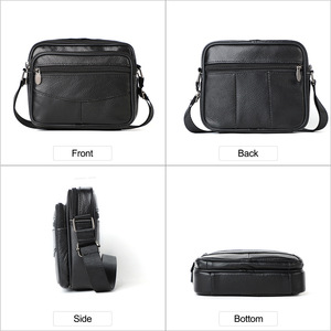 Sac messager en cuir véritable pour homme Dujiang, couleur unie, durable, résistant à l'usure, pour un usage quotidien, sac bandoulière - Product Image 4