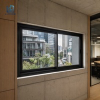 Fenêtre coulissante en aluminium à cadre fin avec vue panoramique, à rupture de pont thermique, double vitrage, pour balcon de penthouse