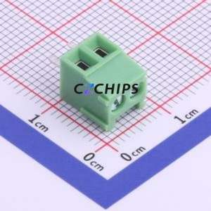 XY302V-3.5-2P <b>Screw</b> Terminal <b>Block</b> Through hole Component (THT),P=3.5mm Connector 1x2P 3.5mm Green Through Hole - Product Image 1
