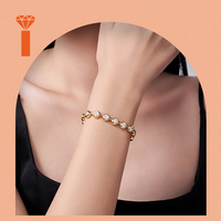 Bracelet Tennis à Bulles en Argent Sterling 925 Plaqué Or Unisexe 5mm Coupe Brillante 0.5ct Minimaliste Élégant Moissanite Luxe