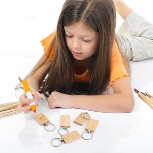 Personaliza tu logo, muestra gratuita <span class=keywords><strong>en</strong></span> 3 días, producción de etiquetas de madera grabadas, rectangulares, para mascotas, llaveros sin terminar, suministro al por mayor - Product Image 3