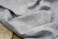 Tissu jacquard tissé à motif écailles de poisson, tissu teint en fil texturé vintage pour blazers et robes pour femmes