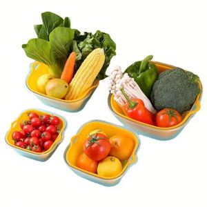 Panier de vidange multifonctionnel 8-en-1 en gros pour nettoyer, égoutter et stocker fruits et légumes – Matériau sûr - Product Image 4
