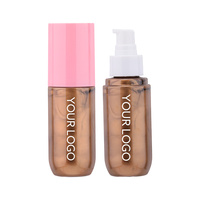 Gloss repulpant pour les lèvres de marque privée huile scintillante pour le corps crème cosmétique bronzante paillettes maquillage liquide surligneur