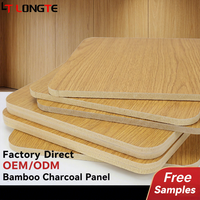 Panneau mural de luxe en fibre de bambou et charbon de bois co-extrudé, placage bois, panneau WPC en cristal de carbone pour décoration intérieure