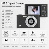 Appareil photo reflex numérique intelligent H15 HA 48MP avec autofocus, vidéo 4K, zoom 16X, écran IPS 2,4 pouces, objectif F/3.2, stabilisation optique, pour enfants, adolescents et jeunes