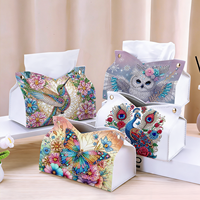 Kits de support de boîte à mouchoirs en diamant pour peinture diamantée, thème coloré, forme spéciale, en bois et acrylique, décoration d'intérieur