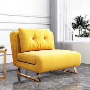 Toptan sıcak satış oturma odası mobilya lüks çağdaş pembe sarı kadife katlanır koltuk yatak