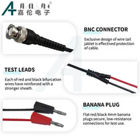 Câble de test isolé JIA LUN avec connecteur BNC mâle vers fiche banane empilable de 4 mm, sonde ABS pour l'électronique