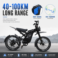 Vélo de montagne électrique tout-terrain GT2000 2000W 48V 30Ah haute vitesse pour la plage, la neige et les sentiers en montagne