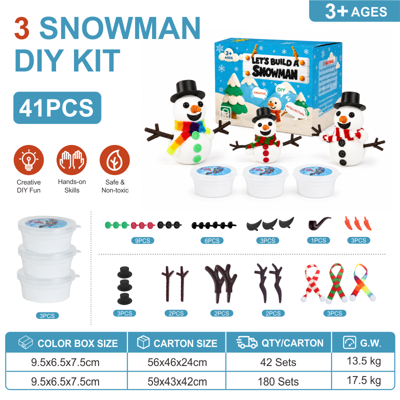 Build a Snowman Kit 3 Cups(41pcs) - In Stock