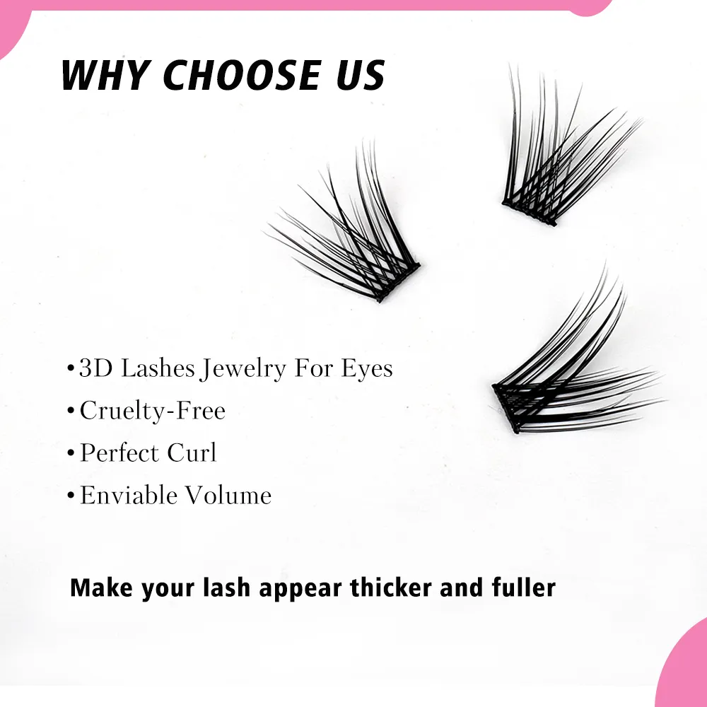 सपा बरौनी क्लस्टर Lashes व्यक्तिगत खंड Eyelashes सी डी कर्ल 8-18mm लंबाई निजी लेबल Diy चलाओ एक्सटेंशन किट