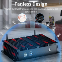 Ordinateur embarqué sans ventilateur, mini-ordinateur, processeur double, double carte réseau, 2 ports COM RS232, prise en charge du module 4G/SIM, Wi-Fi, 1 port VGA, Windows 10 Pro