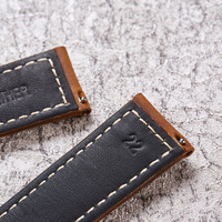Bracelet de montre en cuir de veau véritable 22 mm, bracelet de remplacement en cuir de vachette vintage pour montre Huawei, OEM personnalisé