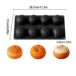 Nouveau moule en silicone en forme d'orange, mini outil de cuisson pour gâteaux, mousses et pains, qualité alimentaire, antiadhésif, facile à démouler, réutilisable, pour projets DIY et créations en plâtre M - Product Image 6