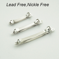Barrettes métalliques argentées à double verrouillage de 6 cm, 8 cm, 10 cm, clips à pression simples, pinces à cheveux à carreaux pour accessoires de cheveux DIY
