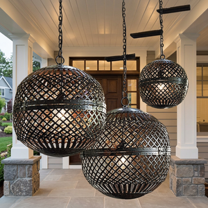 European Style Outdoor Glass Floor Metal Lantern Garden Decoration Model Candle Holder Ornaments Iron Wind Lanterns - Product Image 2