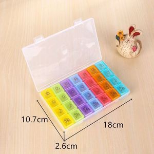 Pastillero Semanal Clásico Rainbow de Plástico PP con 28 Compartimentos para Medicamentos y Vitaminas Diarios - Personalizable JH Medibox - Product Image 1