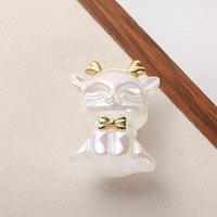 Breloques mignonnes en forme de faon pour enfants, imitation perle, résine et lucite, couleurs bonbon, breloques gommeuses dorées pour bijoux DIY, breloques plaquées or en gros