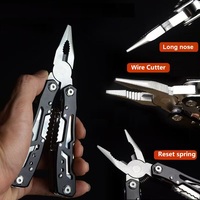 Pince multifonctionnelle en acier 14-en-1 Outil multiple Couteau de poche pliable en plastique pour le bricolage Application industrielle OEM Personnalisable