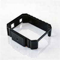 Boîtier de support d'équipement en alliage d'aluminium noir usiné CNC sur mesure OEM ODM, anodisé noir, avec trous de fixation
