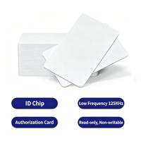 Kartu Chip RFID T5577 125KHz PVC Putih Mengkilap Tahan Air untuk Penghalang Parkir dan Absensi Waktu