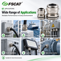 Presse-étoupe métallique IP68 en laiton SS304 SS316 avec filetage M, connecteur de câble étanche avec joint PA66 EPDM pour câblage industriel